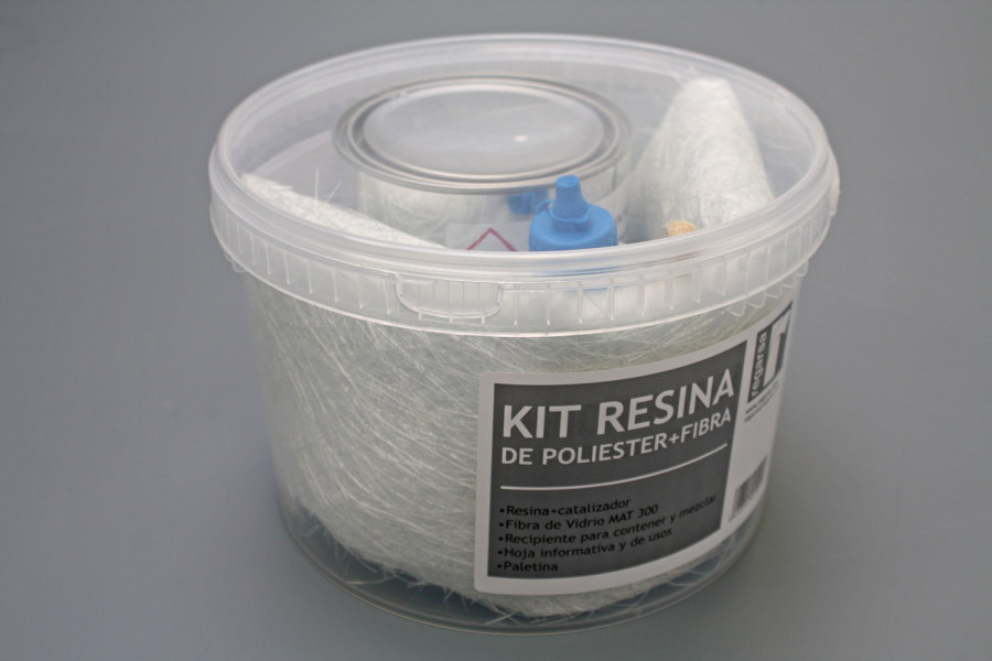 kit resina de poliéster+fibra regrasa 1 gk -maestros pintores málaga